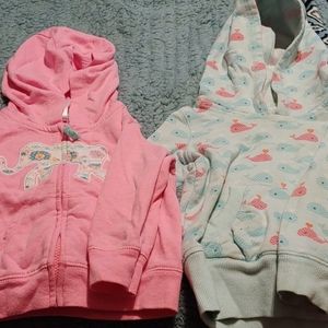 2 hooded sweatshirts (one zip up)